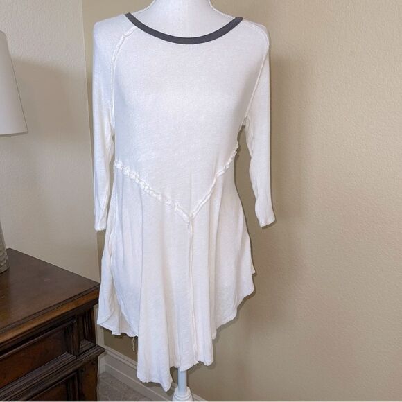 Intimately Free People Weekends Layering Top White Light Weight Pullover Large - Picture 3 of 4